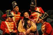 Mezzo-soprano Andrea Coleman as the Marquise with the Regimental Soldiers: Daniel Kamalic, Miles Rind, Gregg Jacobson and Sean Breen, Daughter of the Regiment, Boston Lyric Opera, 2006