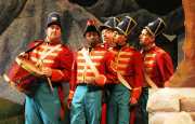 Bass-baritone Frank Ward as Sergeant Sulpice with the Regimental Soldiers, Daughter of the Regiment, Boston Lyric Opera, 2006