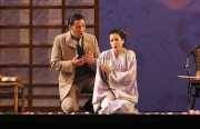 The American consul, Sharpless (baritone Carlos Archuleta) and Suzuki (mezzo-soprano Melina Pineda), Madama Butterfly, Boston Lyric Opera, 2006