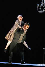 Oscar (soprano Heidi Stober of Dorchester, MA) and Count Horn (bass-baritone David Cushing of Monument Beach, MA), Un ballo in maschera, Boston Lyric Opera, 2007