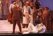 Belcore (baritone James Westman) and Nemorino (tenor Eric Cutler), L'eliser d'amore, Boston Lyric Opera, 2008