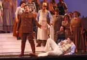 Belcore (baritone James Westman) and Nemorino (tenor Eric Cutler), L'eliser d'amore, Boston Lyric Opera, 2008