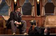 Osmin (David Cushing, bass-baritone) taunts his captive, the Spanish servant Pedrillo (Tim Oliver, tenor), The Abduction from the Seraglio, 2008