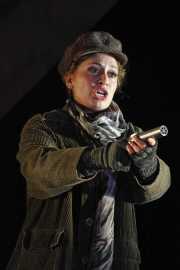 Micaëla (soprano Hanan Alattar) relies on her faith to combat her fear as she tracks Don José to rescue him from Carmen., Carmen, Boston Lyric Opera, 2009
