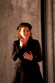 Donna Anna (soprano Susanna Phillips) contemplates Don Giovanni’s punishment for murdering her father after assaulting her, Don Giovanni, Boston Lyric Opera, 2009
