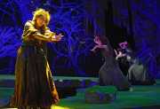 The Witch Ježibaba (mezzo-soprano Nancy Maultsby) concocts a spell to turn Rusalka into a human while Rusalka’s sisters, the Water Nymphs (Boston Ballet II) dance forebodingly in the background, Rusalka, Boston Lyric Opera, 2009