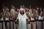 The villagers of Crete and their High Priest (tenor Neal Ferreira) pray to Neptune to be released from his fury, Idomeneo re di Creta, Boston Lyric Opera, 2010
