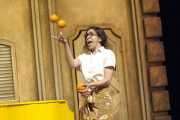 Mezzo-soprano Nicole Rodin (Rosina) demonstrates additional skills besides singing and acting., The Barber of Seville, Boston Lyric Opera, 2010