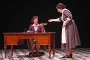 Mrs. Gross (mezzo-soprano Joyce Castle) gives the Governess (soprano Emily Pulley) a disturbing letter from Miles's school, The Turn of the Screw, 2010