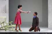 Poppea (Soprano Kathleen Kim) doubts the true motivations of her love Ottone (Countertenor Anthony Roth Costanzo), who is being manipulated by Agrippina. Photo taken at final dress rehearsal of BLO’s Agrippina by Jeffrey Dunn for Boston Lyric Opera © 2011