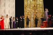 The court hails Roman Emperor Claudio (Bass-Baritone Christian Van Horn). Photo taken at final dress rehearsal of BLO’s Agrippina by Jeffrey Dunn for Boston Lyric Opera © 2011