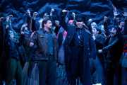 Richard Crawley (Macduff) and John Irvin (Malcolm) with members of the BLO Chorus, Macbeth, Boston Lyric Opera, 2011
