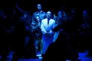 Domenico Mastrototoro (Duncan) with Darren K. Stokes (Banquo) and members of the BLO Chorus., Macbeth, Boston Lyric Opera, 2011
