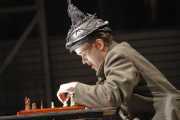 A weary and bored Death (Kevin Burdette, bass) engages in an endless game of chess in the opening of The Emperor of Atlantis, or Death Quits, 2011
