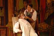 Baritone Steven Condy as Dr. Bartolo and Baritone Jonathan Beyer as Figaro in Boston Lyric Opera’s The Barber of Seville., 2012