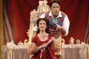 Soprano Sarah Coburn as Rosina and Baritone Jonathan Beyer as Figaro in Boston Lyric Opera’s The Barber of Seville, 2012