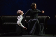 (l.-r.) James Demler as Dikoy learns about discipline from Kabanicha (Elizabeth Byrne) in Boston Lyric Opera’s production of Kátya Kabanová, composed by Leoš Janáček. 2015
