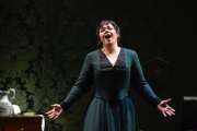 2015, Torn between a loveless marriage and the possibility of happiness Kátya (Elaine Alvarez) struggles with temptation in Boston Lyric Opera’s production of Kátya Kabanová, composed by Leoš Janáček