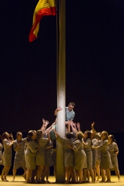 Lieutenant Zuniga (Liam Moran) is tormented by a group of female factory workers who implore him to do something about a brawl between two of their co-workers in Boston Lyric Opera’s production of Georges Bizet’s “Carmen” directed by Calixto Bieito. “Carmen” opens BLO’s 40th Season, at the Boston Opera House through October 2.