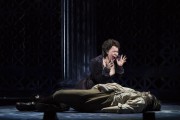 Tosca (Elena Stikhina) screams in agony upon discovering her lover Cavaradossi (Jonathan Burton) shot dead by a firing squad in the Boston Lyric Opera production of TOSCA, running Oct 13-22 at the Cutler Emerson Majestic Theater. Tickets BLO.org.