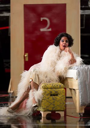 Countess Almaviva (Nicole Heaston) schemes a way to trap her husband in his lying ways in Boston Lyric Opera’s new production of “The Marriage of Figaro” running through May 7 at John Hancock Hall