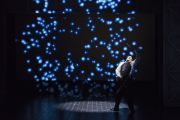 – In a fantasy sequence, Arnold Schoenberg (Omar Ebrahim) conducts music as if it were a finale to a film of his life, in Boston Lyric Opera’s World Premiere SCHOENBERG IN HOLLYWOOD by composer Tod Machover and librettist Simon Robson.