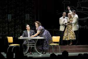 Sam and Dinah (Marcus DeLoach and Heather Johnson) robotically repeat their morning routine in Boston Lyric Opera’s TROUBLE IN TAHITI/ARIAS AND BARCAROLLES, playing thru May 20.  Tickets www.BLO.org