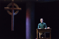 After a surprising night of passion, Timothy Laughlin (Jesse Darden) seeks solace and answers in church, in Boston Lyric Opera’s production of “Fellow Travelers,” playing Nov. 13-17 at the Emerson Paramount Center.