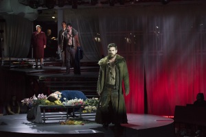 Collatinus (Brandon Cedel) returns home at Lucretia’s request, only to witness her commit suicide in shame for her violation in Boston Lyric Opera’s production of “The Rape of Lucretia” March 11-17 at Artists for Humanity EpiCenter.