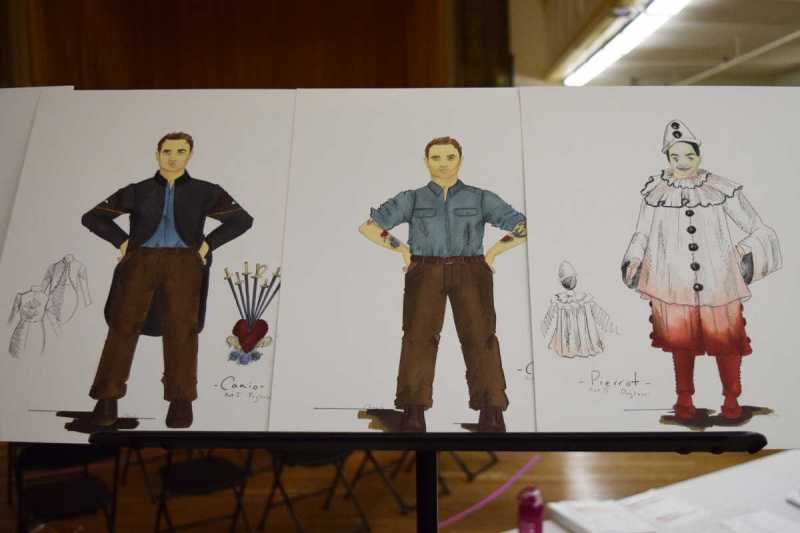 Canio's costume sketches for Boston Lyric Opera's 2019 production of Pagliacci