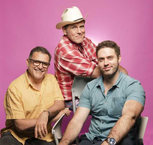 Michael Mayes, Rafael Rojas, and Tobias Greenhalgh, castmembers of Boston Lyric Opera's 2019 production of Pagliacci