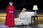 Offred (Jennifer Johnson Cano) considers an offer from Serena Joy (Maria Zifchak) in Boston Lyric Opera’s production of “The Handmaid’s Tale,” running through May 12. BLO.org.