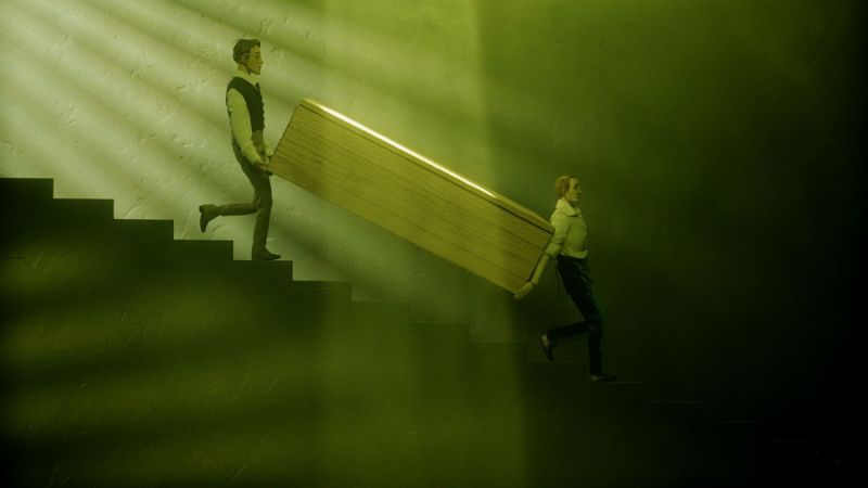 William and Roderick carry a coffin | Boston Lyric Opera's 2021 Operabox.tv production of The Fall of the House of Usher