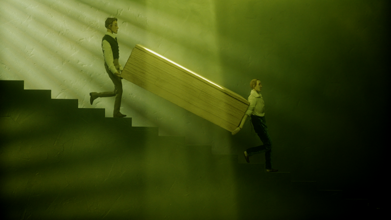 William and Roderick carry a coffin | Boston Lyric Opera's 2021 Operabox.tv production of The Fall of the House of Usher