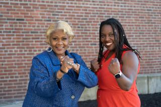 Tichina Vaughn and Chabrelle D. Williams in BLO's 2022 production of Champion: an Opera in Jazz
