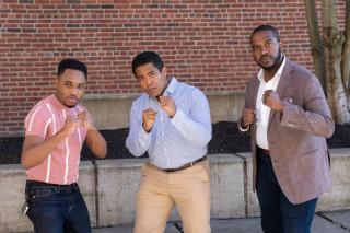 Markel Reed, Terrence Chin-Loy, and Brian Major in BLO's 2022 production of Champion: an Opera in Jazz