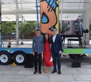 Omar Najmi, Sarah Joyce Cooper and Brandon Shapiro at Rose Kennedy Greenway.