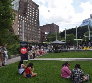 Omar Najmi performs at Rose Kennedy Greenway.