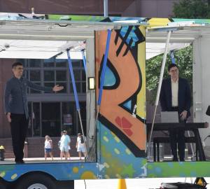 Omar Najmi and Brendon Shapiro perform at Rose Kennedy Greenway