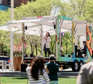 aray Rodriguez performs the World Premiere of “my name is Alondra” at The Greenway.