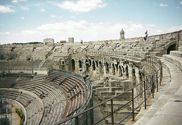 Roman amphitheater in Arles, France. Photo: scumdogsteev, CC BY-NC-SA 2.0