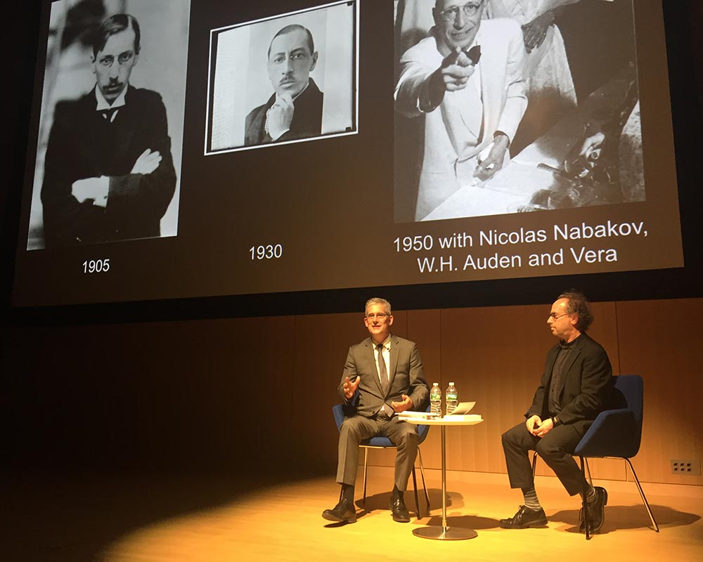Guest speakers Joseph Auner and Tod Machover discuss Stravinsky and The Rake's Progress at BLO's Opera Nights at the Boston Public Library